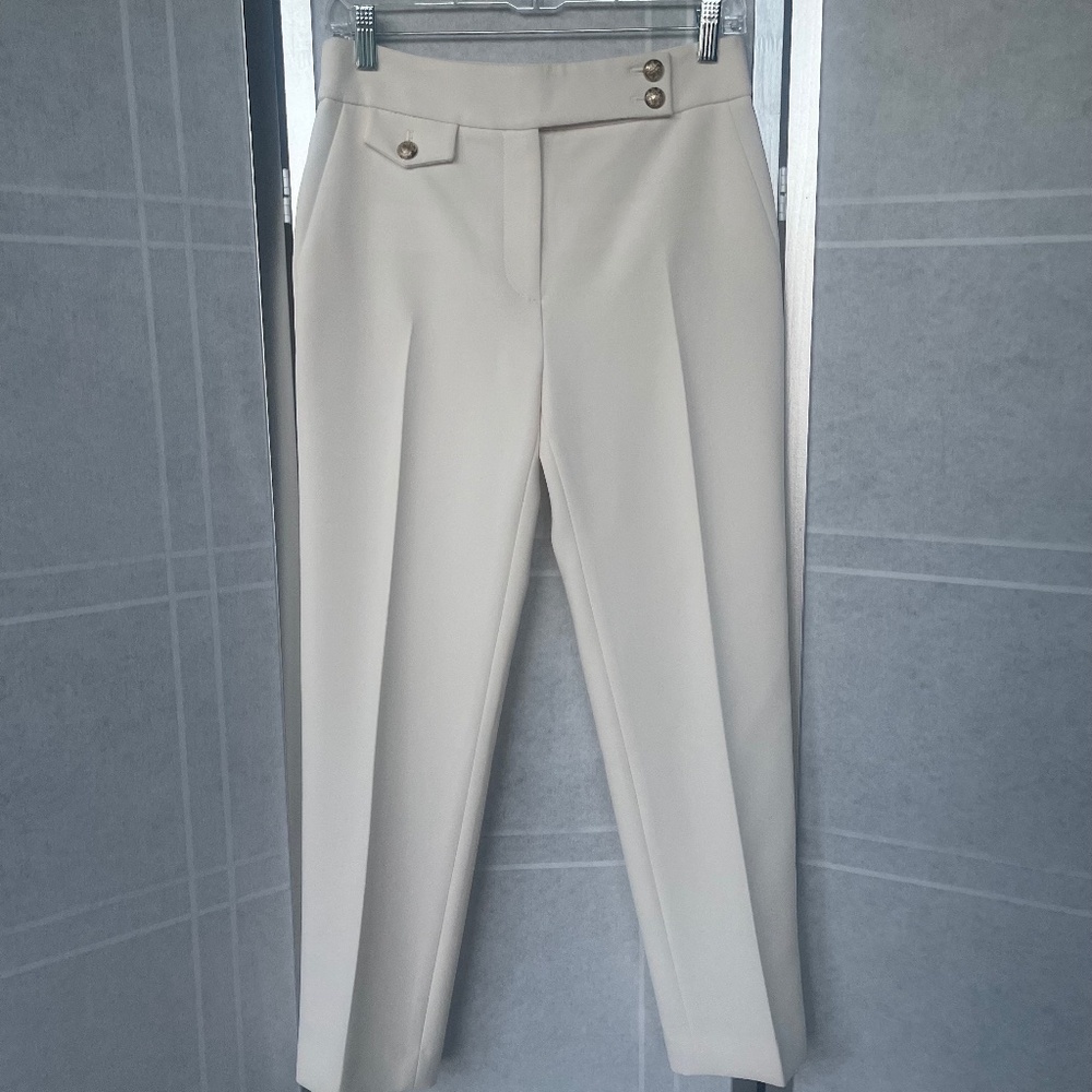 NWT Veronica Beard Antique White/Gold Renzo Pants sz 4